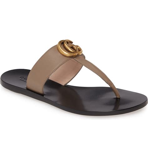 gucci marmont t strap sandal brown|Gucci Women's Marmont Thong Sandals .